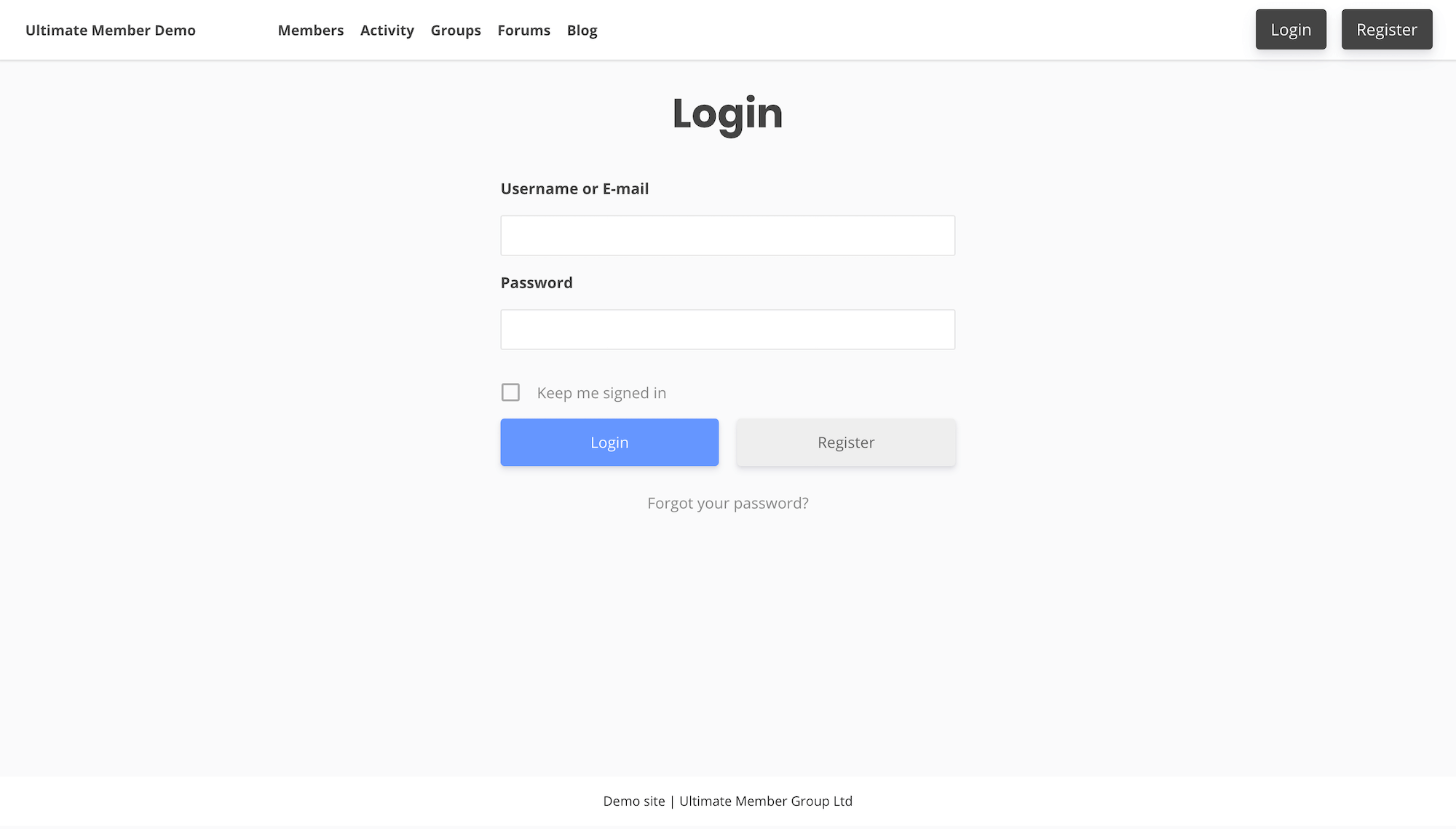 User login