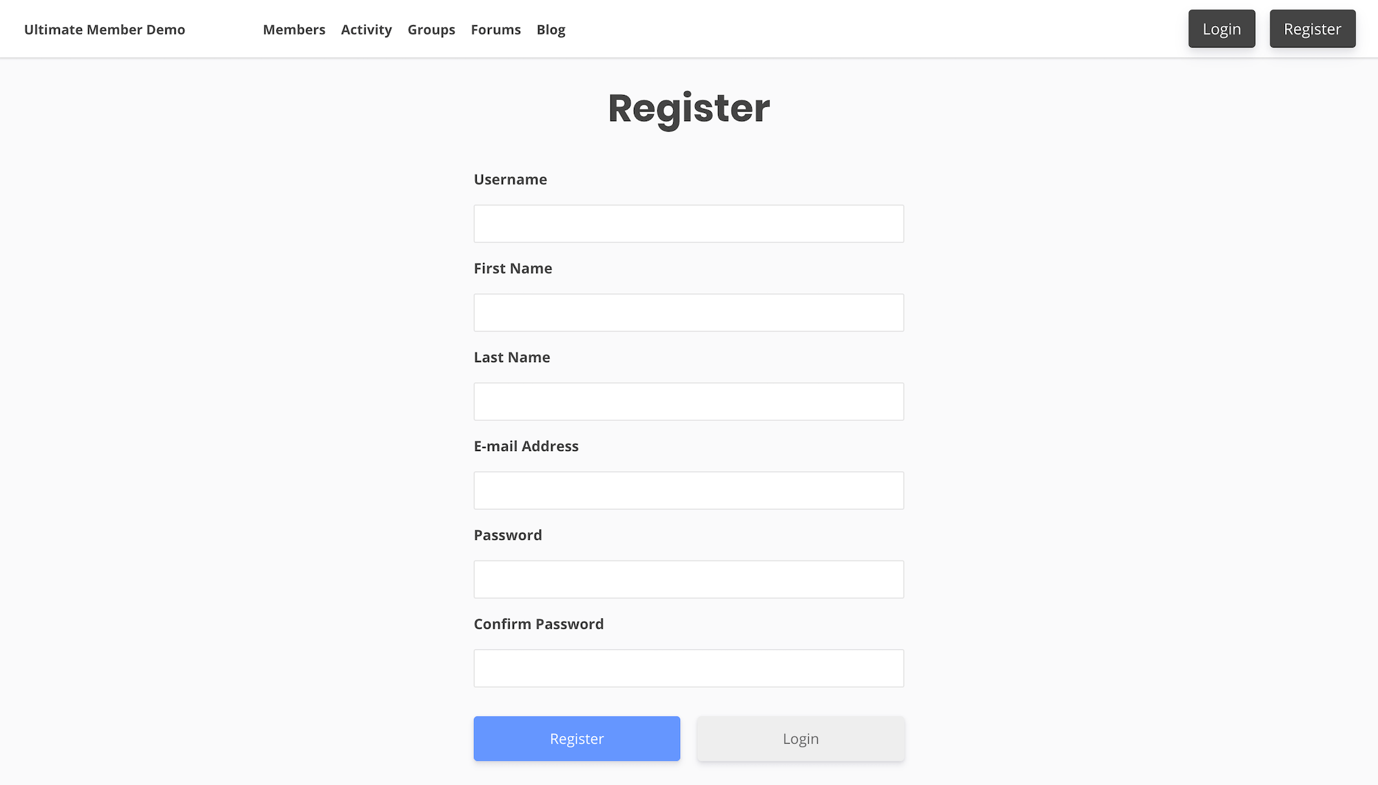 User registration